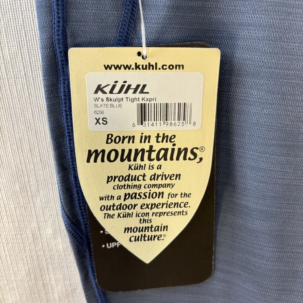 Kühl Ws Skulpt Tight Kapri Slate Blue XS Stretch Knit UPF 50+ Activewear - Picture 6 of 10